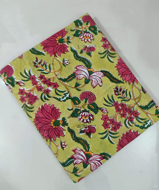 BLOCK PRINTED FABRIC 15-FREE SHIPPING