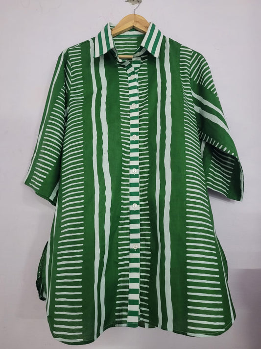 NIA Green stripes SHIRT