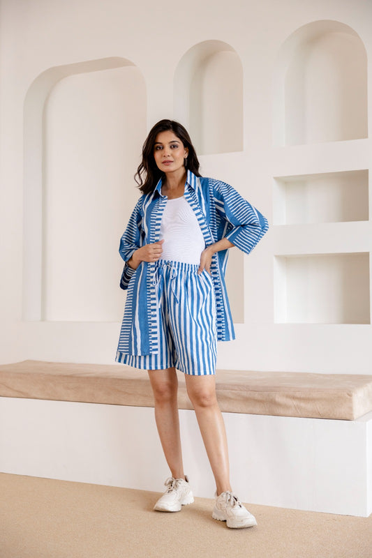 Skyline Shirt and shorts Blue SET
