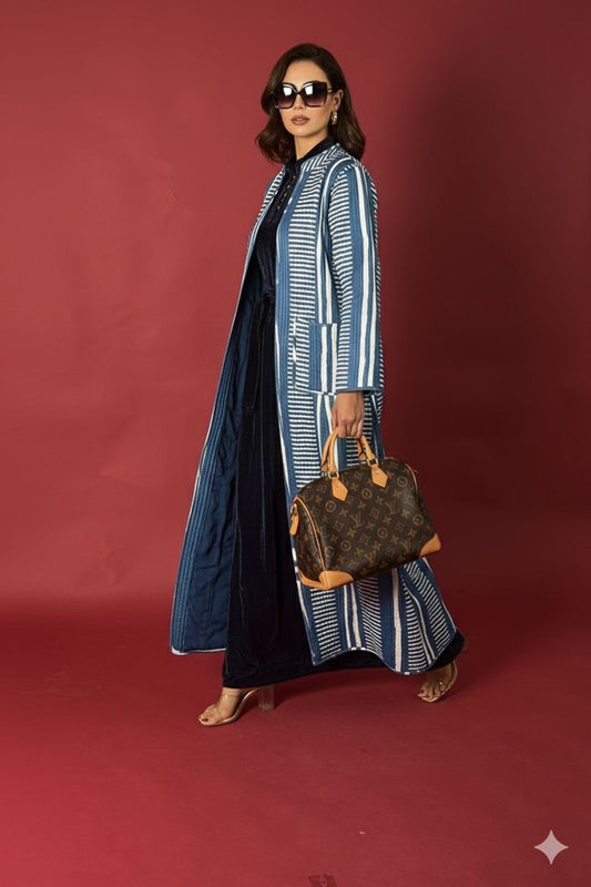 SHIVA WINTER BLUE QUILTED JACKET-FREE SHIPPING