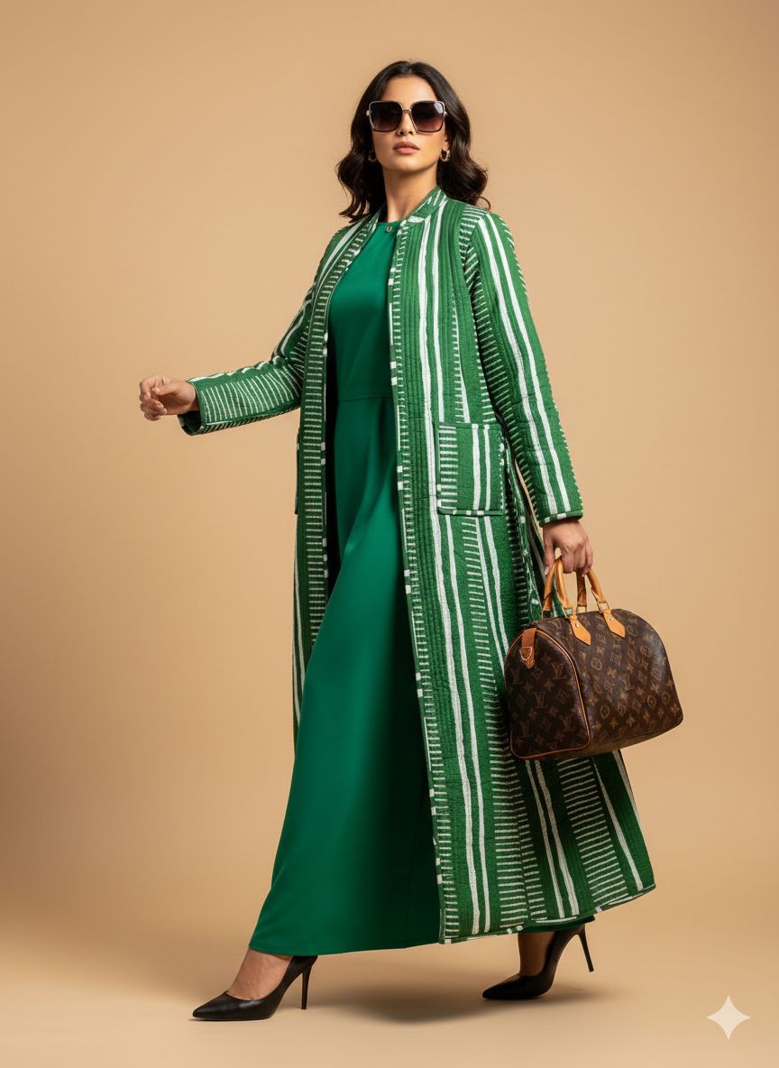 SHIVA WINTER GREEN  QUILTED JACKET-FREE SHIPPING